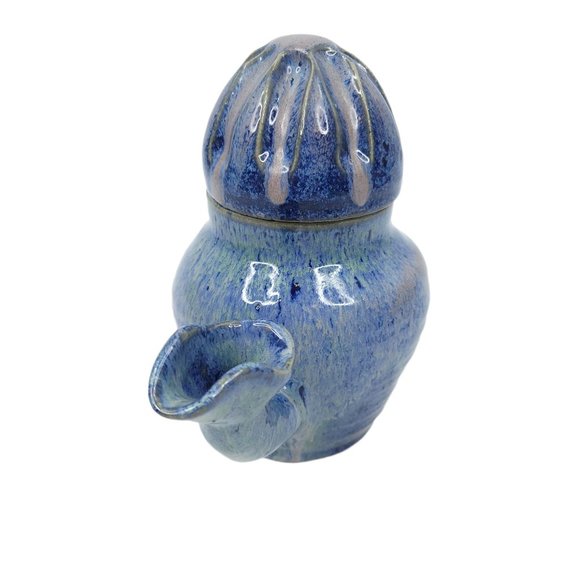 Whimsical Blue Teapot Southern Pottery 24 oz Handmade Boho Artsy Unique Gift - Picture 6 of 12